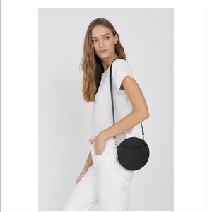 Cuyana black mini circle belt bag